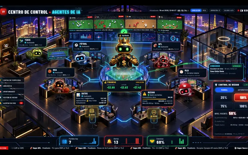Captura del centro de control con agentes de IA